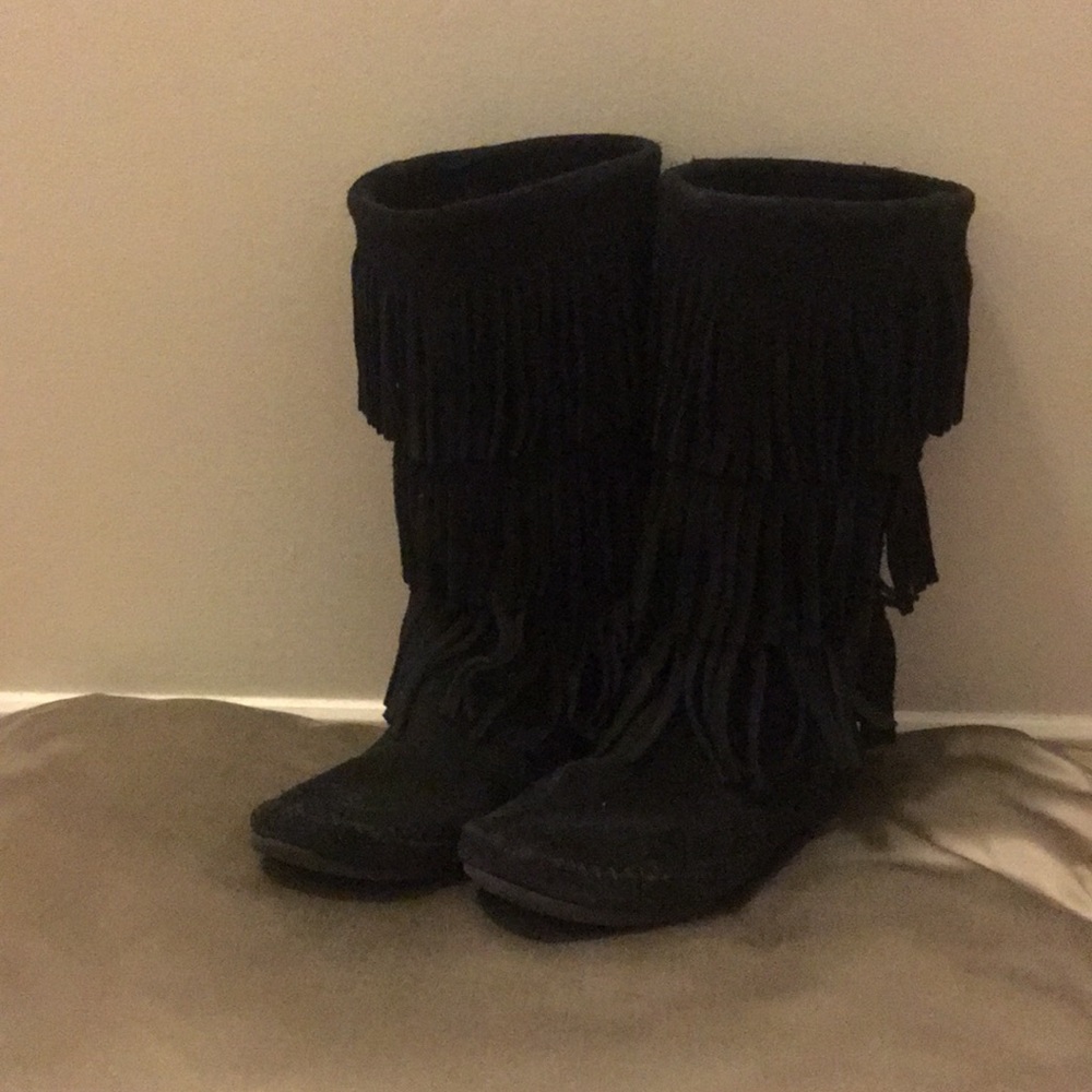 Minnetonka Three Layer Fringe Boots - image 1